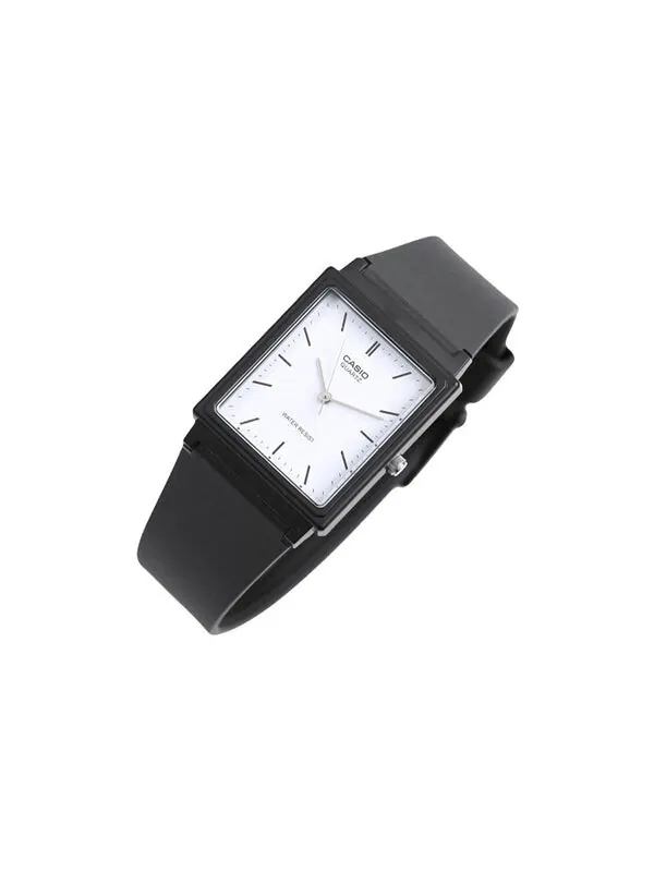Часы CASIO Quartz Waterproof White DialBlack Strap Mens WhiteBlack Analog — изображение 2 из 4, оттенок черный