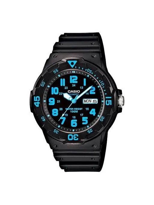 Часы CASIO Sports Quartz Mens Black/Blue Analog — изображение 1 из 4, оттенок черный/синий