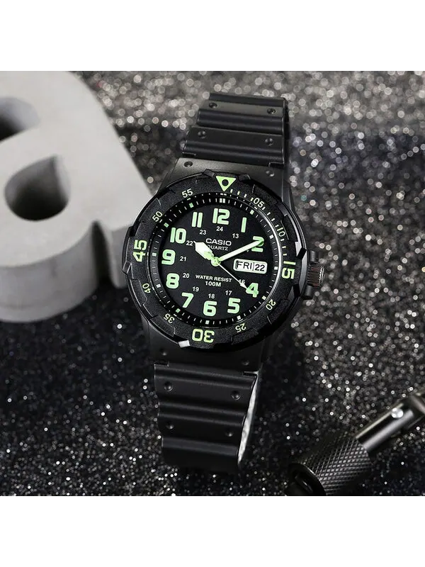 Часы CASIO Waterproof Sports Mens Black Analog — изображение 2 из 4, оттенок черный