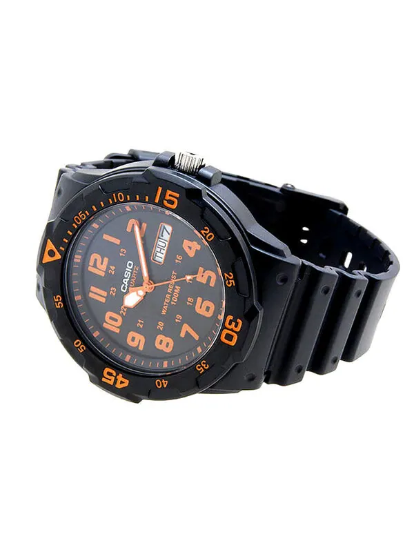 Часы CASIO Sports Waterproof Shockproof Mens Black/Orange Analog — изображение 3 из 4, оттенок черный/оранжевый