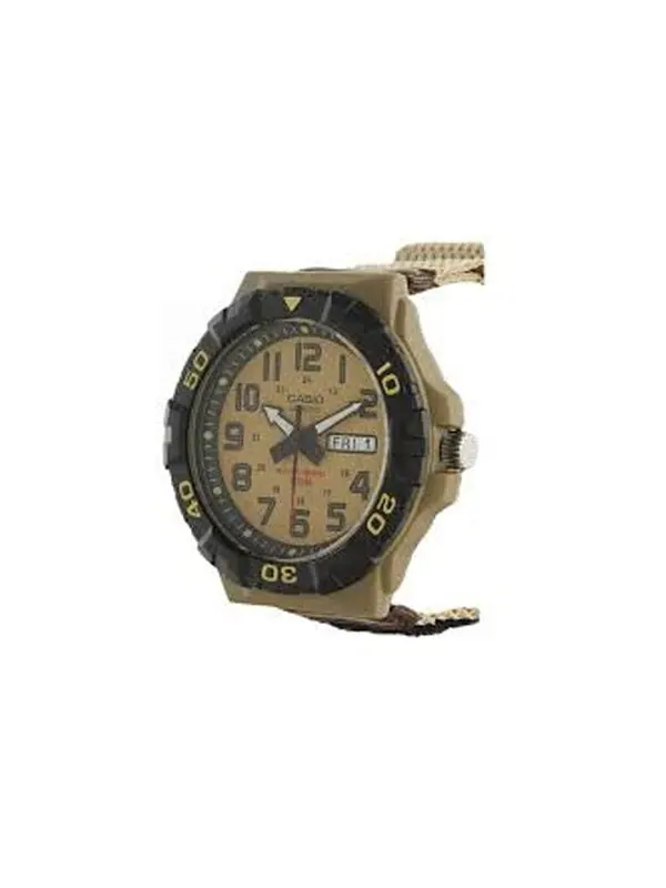 Часы Men's CASIO Waterproof Quartz Luminous Dial 28.4mm Nylon Strap Watch Mens Khaki Analog — изображение 2 из 4