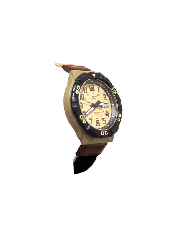 Часы Men's CASIO Waterproof Quartz Luminous Dial 28.4mm Nylon Strap Watch Mens Khaki Analog — изображение 3 из 4