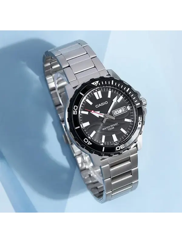Часы analog 'silver' Casio — изображение 4 из 4, оттенок серебристый черный