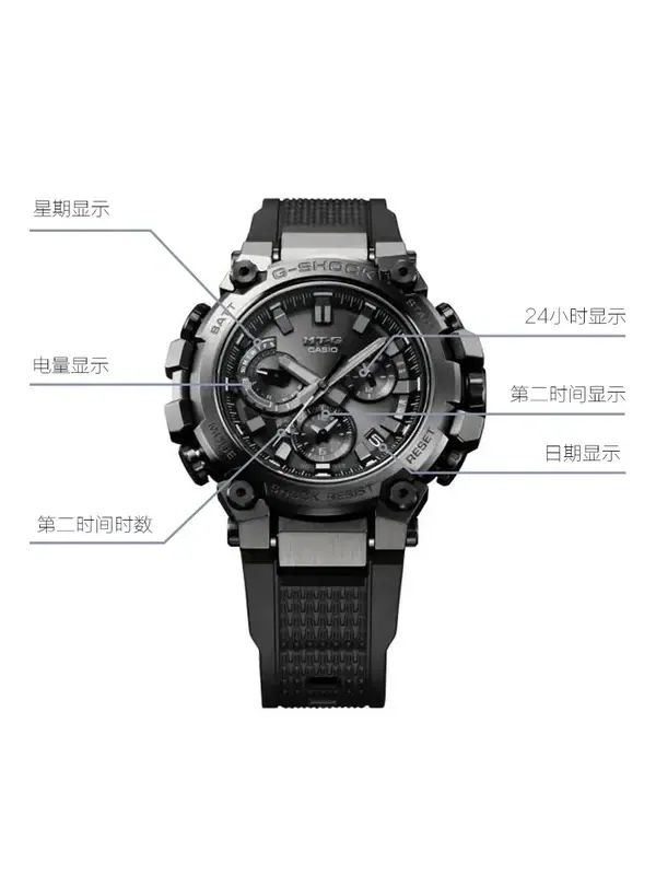 Часы CASIO G-Shock MT-G 'Black' — изображение 4 из 4, оттенок черный