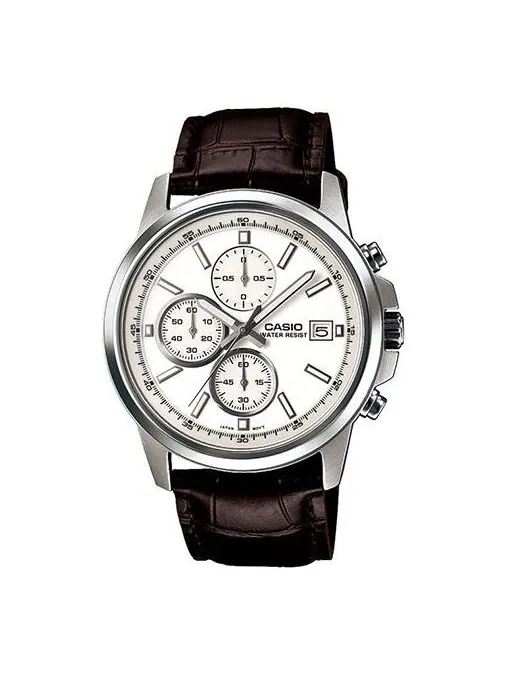 Часы CASIO Edifice Waterproof Men Black/Silver Mens Brown Analog — изображение 1 из 8, оттенок коричневый