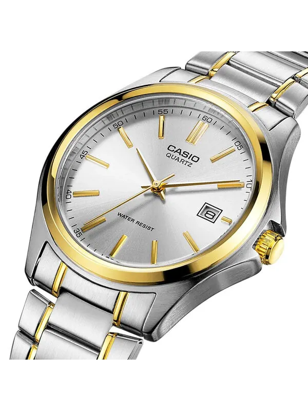 Часы CASIO Stainless Steel Strap Quartz Waterproof Unisex Mens Silver Analog — изображение 4 из 4, оттенок серебряный