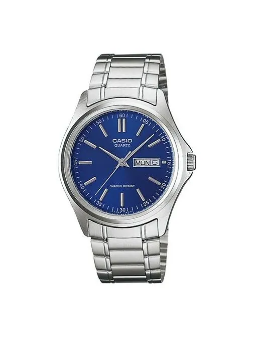 Часы CASIO Waterproof Stainless Steel Strap Blue Dial Mens Blue Analog — изображение 1 из 3, оттенок синий