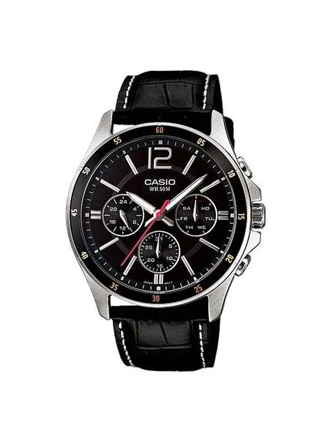 Часы CASIO Quartz Waterproof Mens Black Analog — изображение 1 из 4, оттенок черный