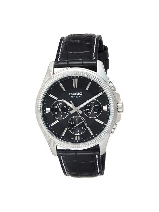 Часы CASIO Waterproof Quartz Mens Black Analog — изображение 1 из 4, оттенок черный