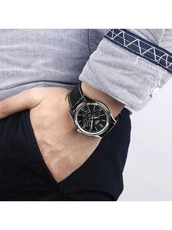 Часы CASIO Waterproof Quartz Mens Black Analog — изображение 4 из 4, оттенок черный