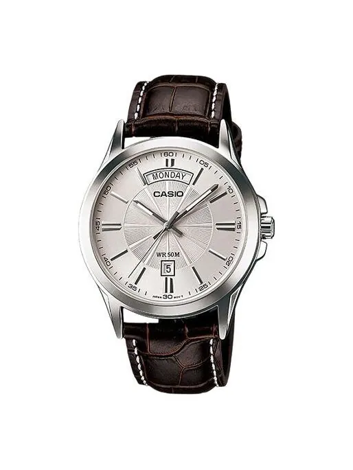 Часы CASIO ENTICER Simplistic Leatherband Quartz Men's Mens Brown Analog — изображение 1 из 4, оттенок коричневый