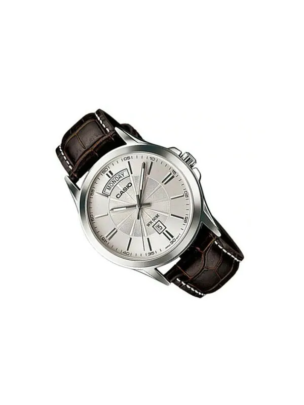 Часы CASIO ENTICER Simplistic Leatherband Quartz Men's Mens Brown Analog — изображение 2 из 4, оттенок коричневый