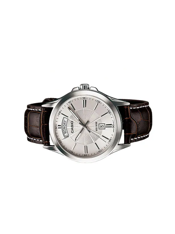 Часы CASIO ENTICER Simplistic Leatherband Quartz Men's Mens Brown Analog — изображение 3 из 4, оттенок коричневый