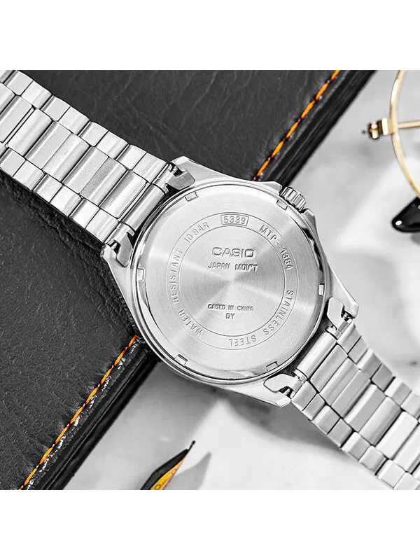 Часы CASIO Waterproof Stainless Steel Strap Mens Blue Analog — изображение 2 из 4, оттенок синий
