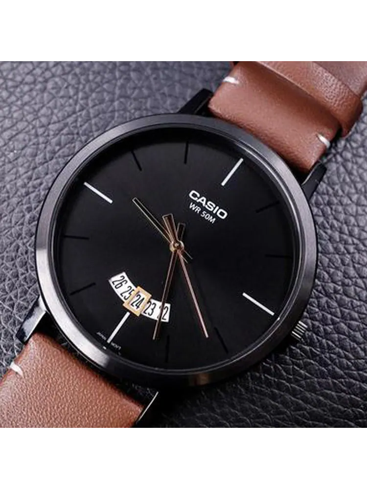 Часы CASIO Quartz Waterproof Mens Black Analog — изображение 2 из 2, оттенок черный