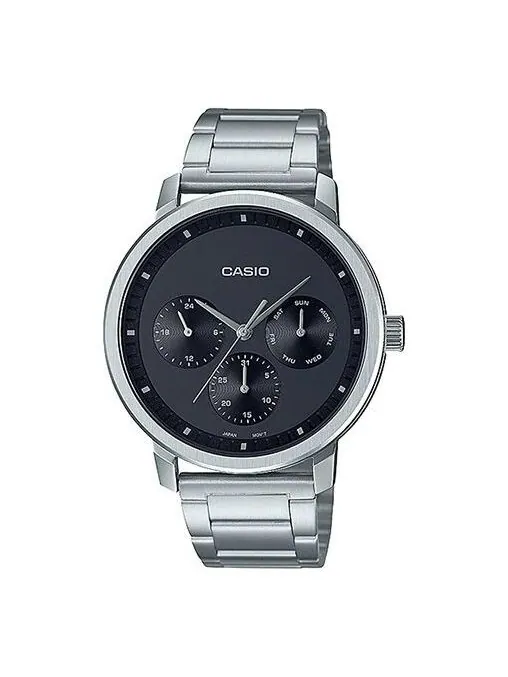 Часы Casio Dress Analog Watch 'Black Silver Metallic' — изображение 1 из 1, оттенок черный