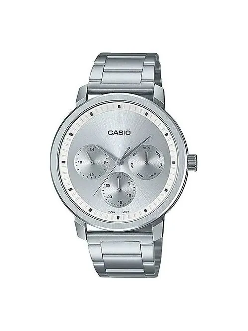 Часы Casio Dress Analog Watch 'Black Silver Metallic' — изображение 1 из 4, оттенок серебряный