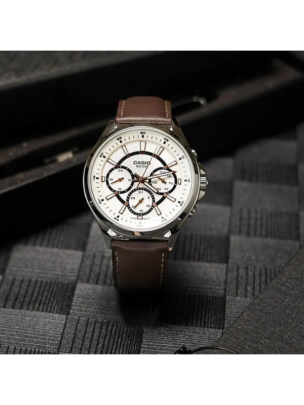 Часы CASIO Waterproof Unisex Mens White Analog — изображение 3 из 4, оттенок белый