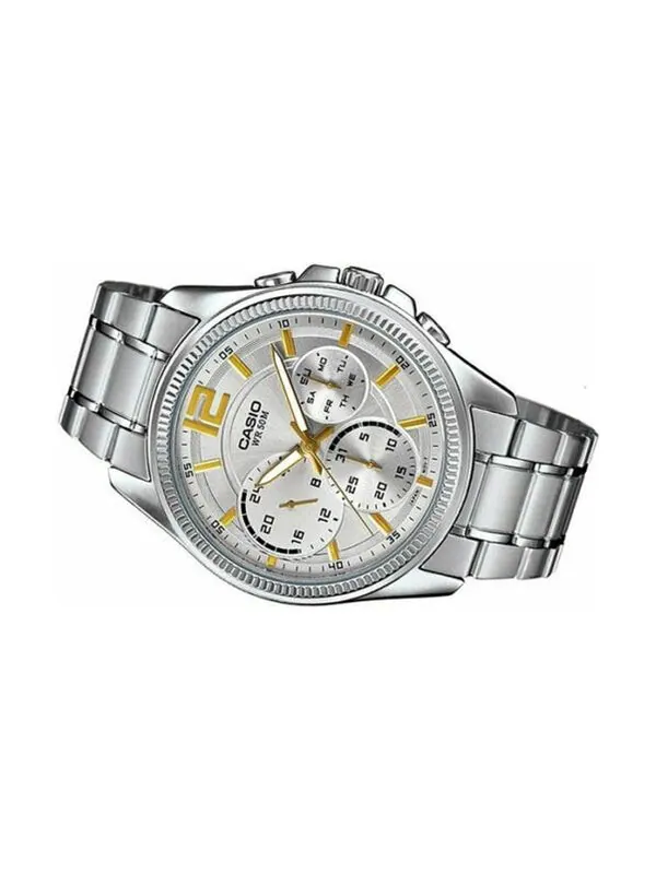 Часы CASIO ENTICERSeries Men'ses Quartz Waterproof Mens Silver Analog — изображение 2 из 4, оттенок серебряный