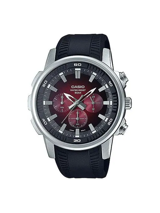 Часы Casio Dress Classic Analog Watch 'Black Red Silver' — изображение 1 из 1, оттенок красный