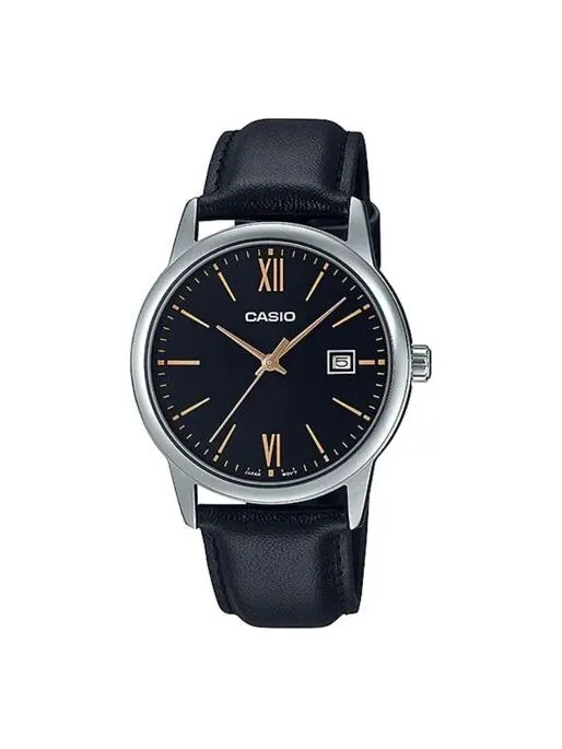 Часы Men's CASIO DRESS Series Minimalistic Small Business Casual Watch Mens Black Analog — изображение 1 из 2, оттенок черный
