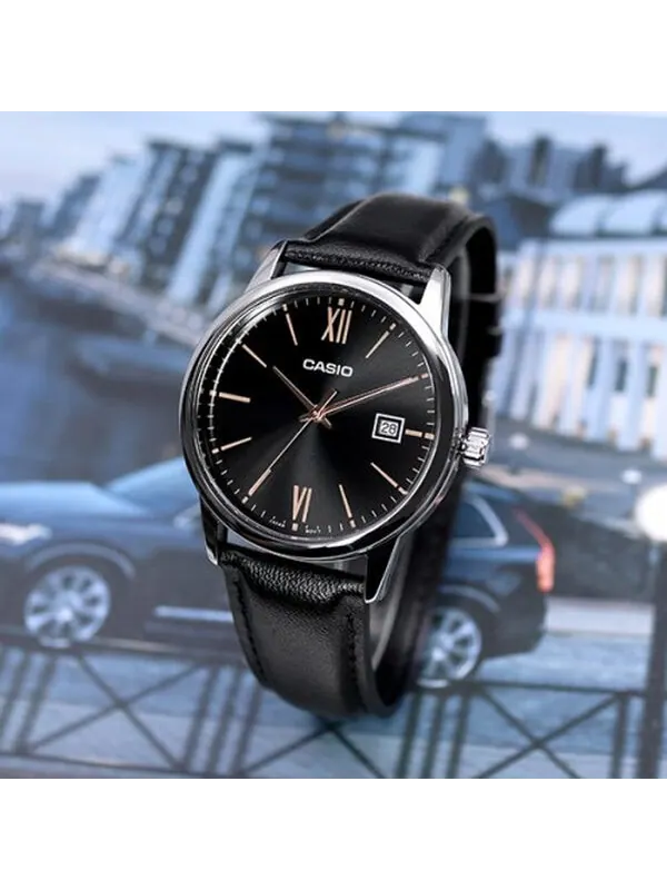Часы Men's CASIO DRESS Series Minimalistic Small Business Casual Watch Mens Black Analog — изображение 2 из 2, оттенок черный