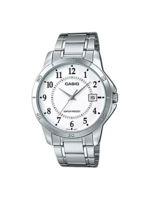 Часы Men's CASIO Minimalistic Large Steel Strip Waterproof Quartz Watch Silver Stainless Steel — изображение 1 из 1