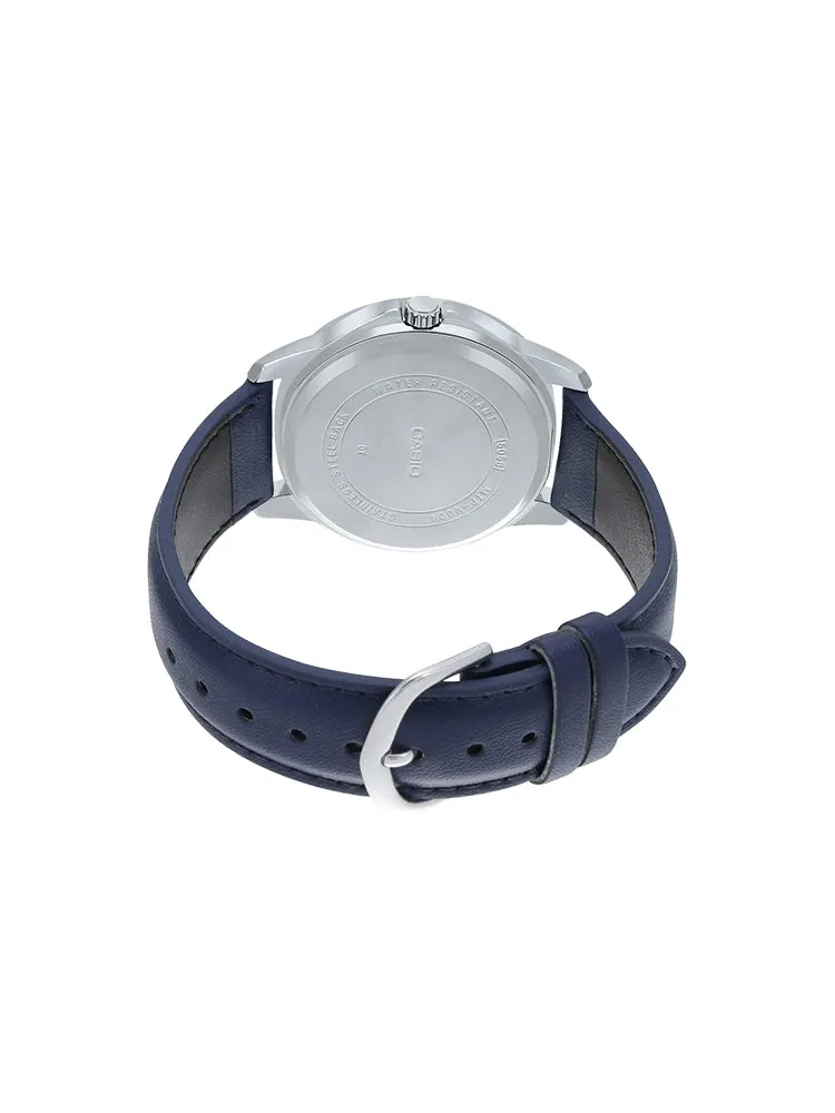 Часы CASIO Casual Leather Band Date Men's Sports Mens Blue Analog — изображение 2 из 2, оттенок синий