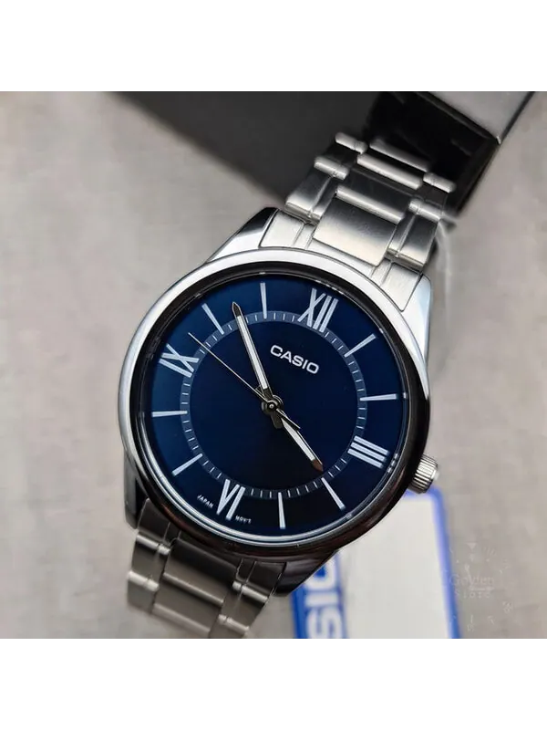 Часы Men's CASIO DRESS Series Minimalistic Retro Small Business Watch Navy Blue Mens Dark Blue — изображение 2 из 4