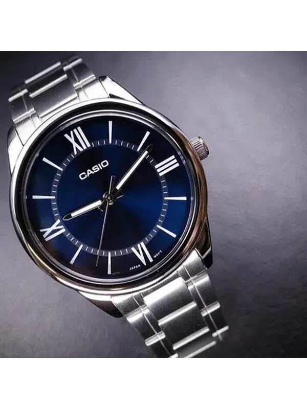 Часы Men's CASIO DRESS Series Minimalistic Retro Small Business Watch Navy Blue Mens Dark Blue — изображение 4 из 4