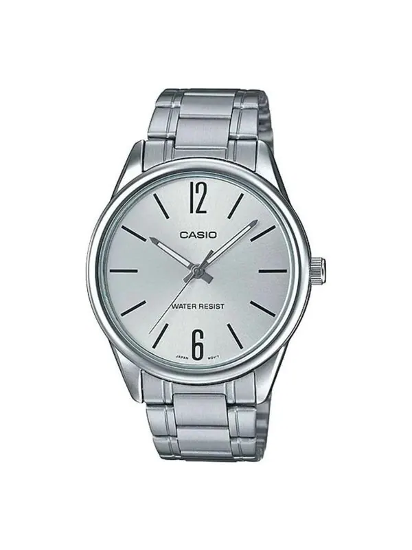 Часы Men's CASIO Minimalistic Large Steel Strip Waterproof Quartz Watch Silver Stainless Steel — изображение 1 из 1
