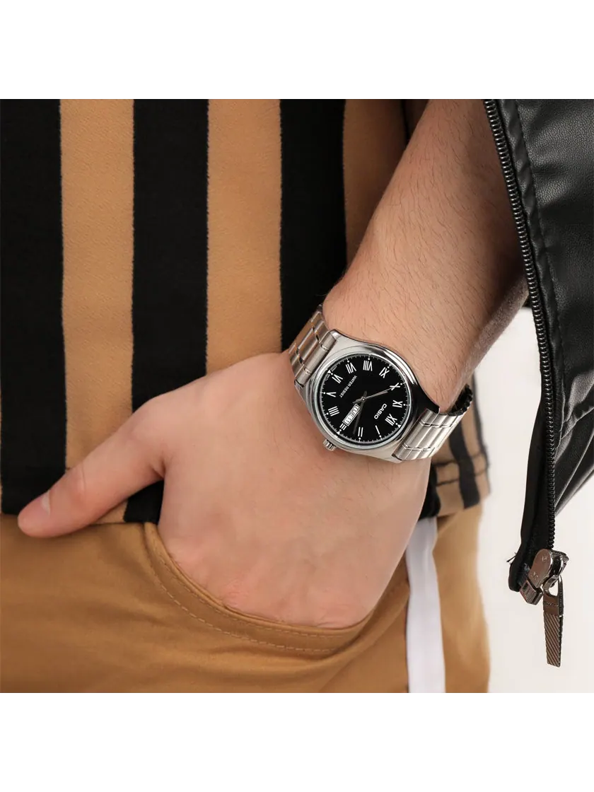 Часы Casio, арт. MTP-V006D-1B, серебро/черный — изображение 6 из 6, оттенок серебряный