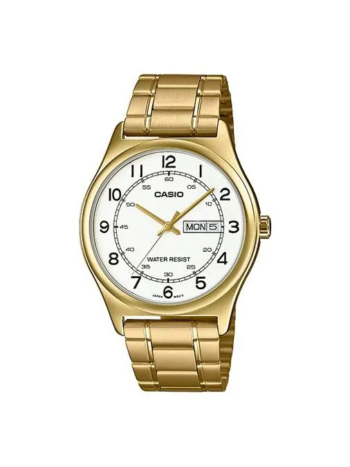 Часы CASIO Stainless Steel Strap Waterproof White Dial Mens White Analog — изображение 1 из 3, оттенок белый