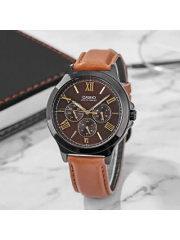 Часы Casio Dress Classic Analog Watch 'Brown Black' — изображение 3 из 4, оттенок коричневый