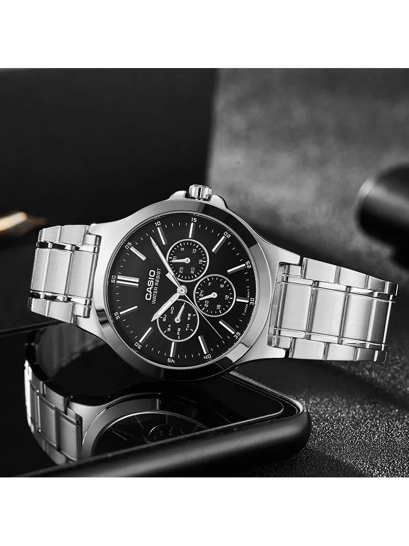 Часы CASIO Waterproof Stainless Steel Men Mens Black Analog — изображение 3 из 3, оттенок черный