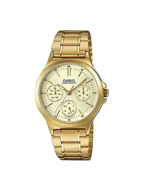 Часы Men's CASIO DRESS Series waterproof Stainless Steel Color Mens Gold Analog — изображение 1 из 2, оттенок золото