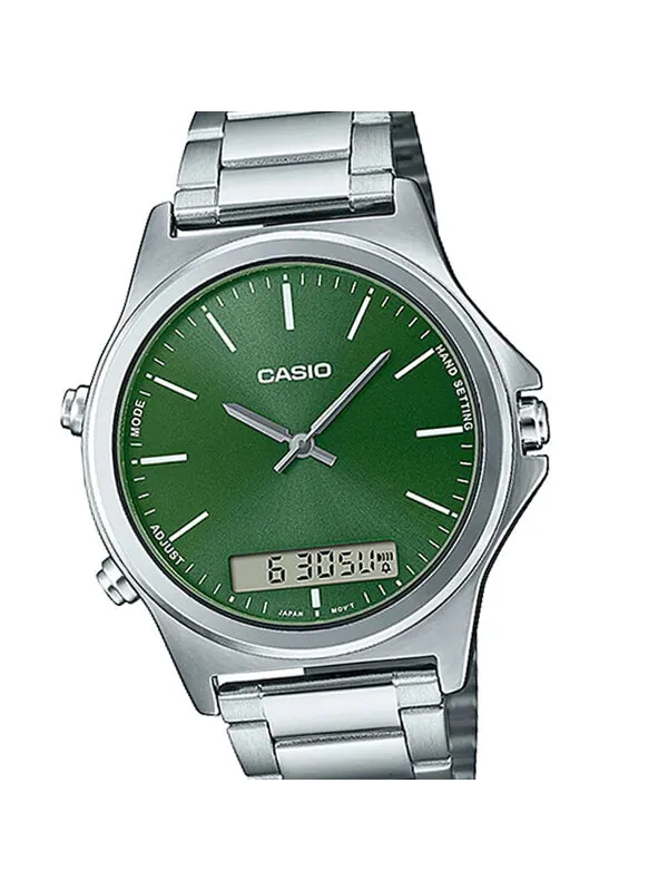 Часы Casio Dress Classic Business Analog-Digital Watch 'Silver Green' — изображение 2 из 2, оттенок зеленый