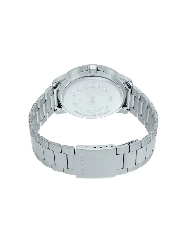 Часы CASIO Stainless Steel Strap Quartz Waterproof Mens SilverBlack Analog — изображение 2 из 4, оттенок черный