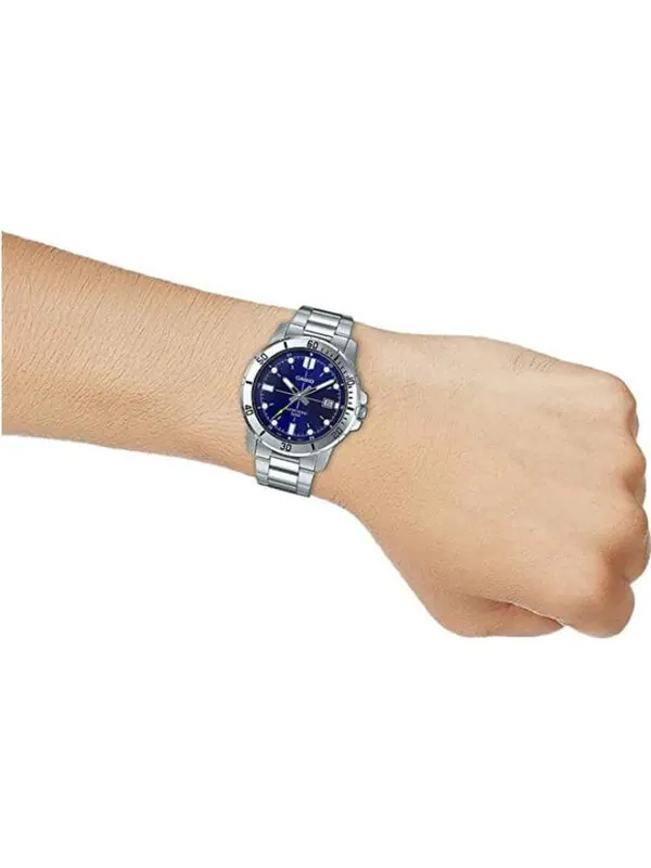 Часы CASIO DRESSSeries Business Men'ses Silver/Blue Stainless Steel Strap Mens SilverBlue Analog — изображение 4 из 4