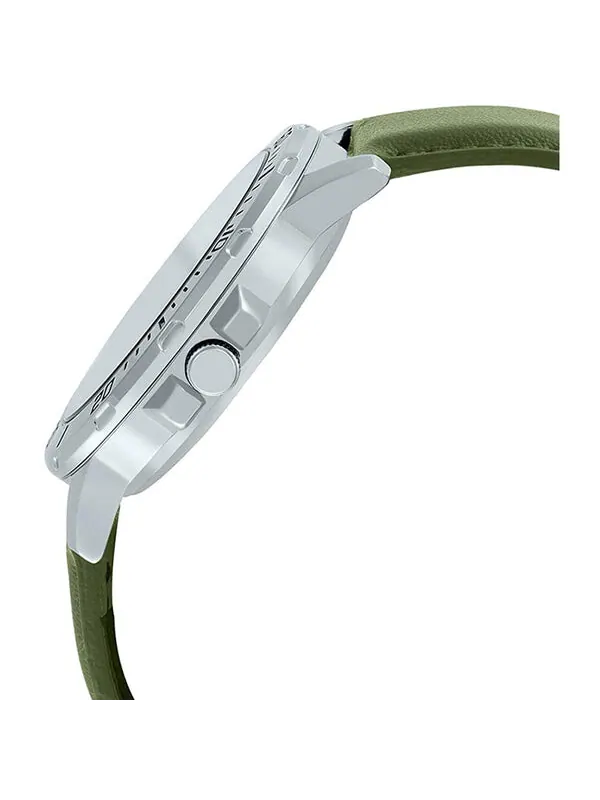 Часы CASIO Leather Band Waterproof Business Style Men Mens Green Analog — изображение 2 из 4, оттенок зеленый