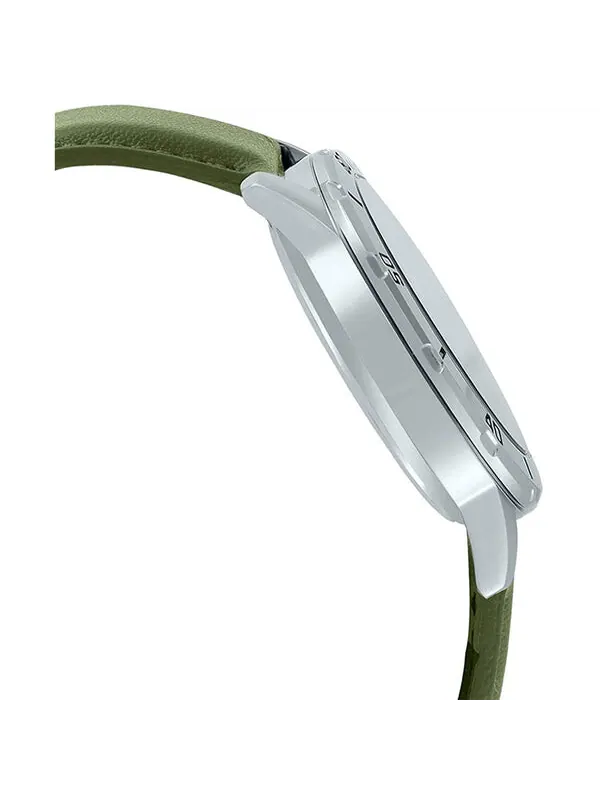 Часы CASIO Leather Band Waterproof Business Style Men Mens Green Analog — изображение 3 из 4, оттенок зеленый
