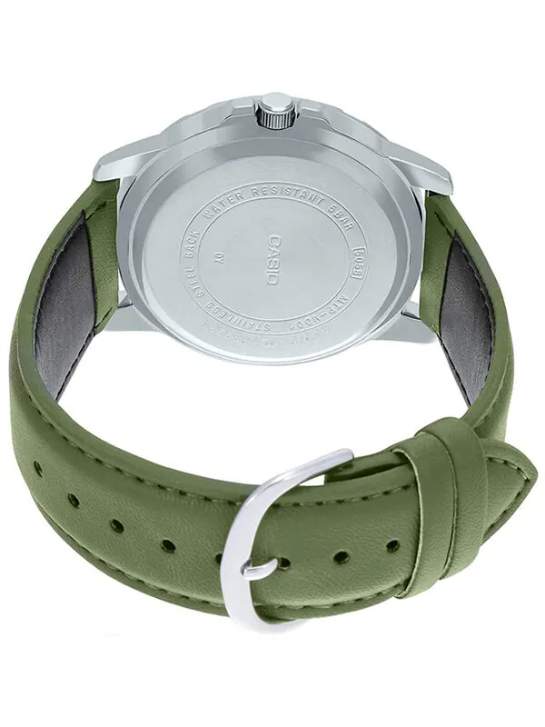 Часы CASIO Leather Band Waterproof Business Style Men Mens Green Analog — изображение 4 из 4, оттенок зеленый