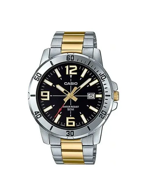 Часы CASIO Stainless Steel Strap Quartz Waterproof Mens Silver Analog — изображение 1 из 3, оттенок серебряный