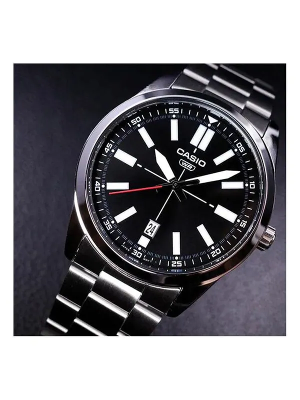 Часы Casio Dress Pointer Display Analog Watch 'Steel Black' — изображение 1 из 3, оттенок черный