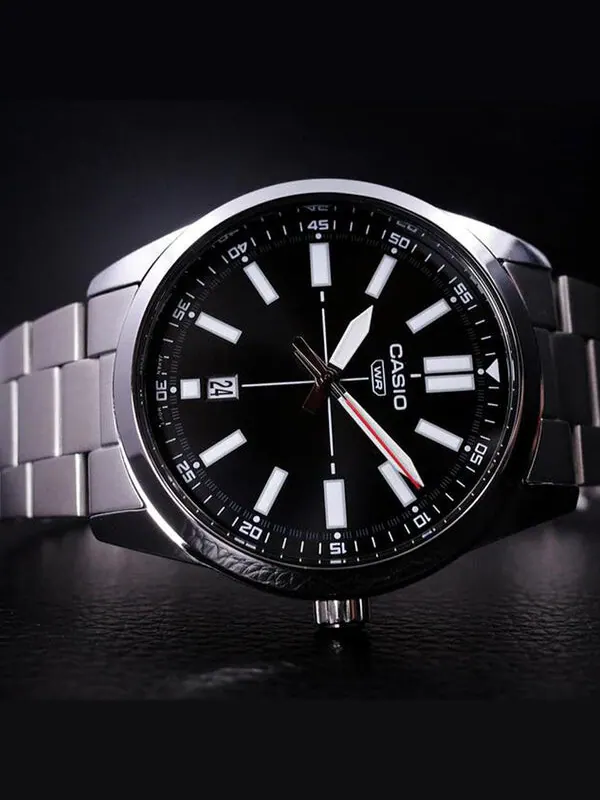 Часы Casio Dress Pointer Display Analog Watch 'Steel Black' — изображение 2 из 3, оттенок черный