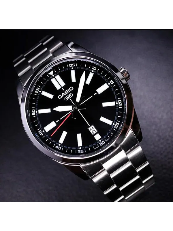 Часы Casio Dress Pointer Display Analog Watch 'Steel Black' — изображение 3 из 3, оттенок черный