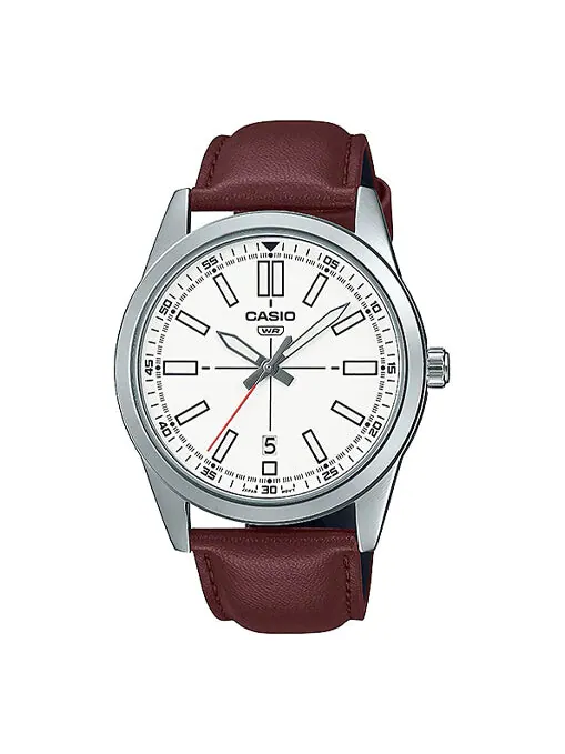 Часы Casio Dress Pointer Display Analog Watch 'Red Silver White' — изображение 1 из 4, оттенок коричневый