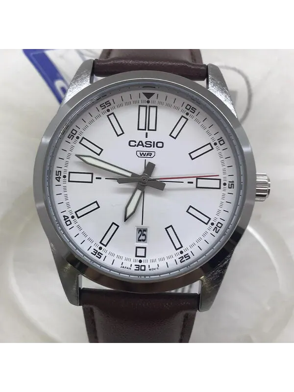 Часы Casio Dress Pointer Display Analog Watch 'Red Silver White' — изображение 2 из 4, оттенок коричневый