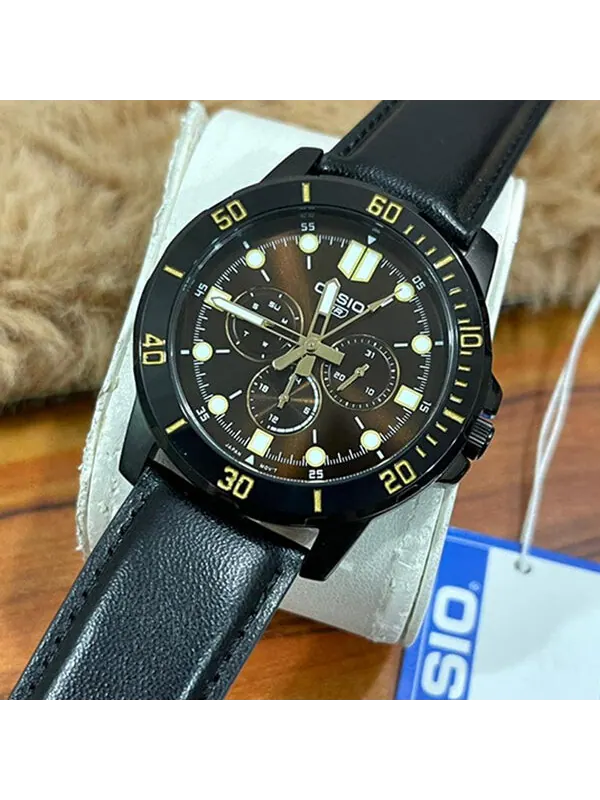 Часы Casio Dress Classic Minimalistic Analog Watch 'Black Burgundy Gold' — изображение 2 из 2, оттенок красный