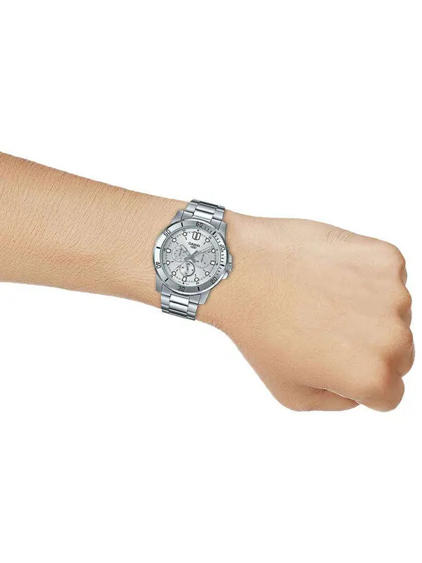Часы CASIO Quartz Waterproof Mens Light Grey Analog — изображение 3 из 4, оттенок светлый серый